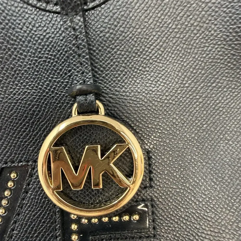Michael Kors Limited Edition Voyager Pebbled Leather Love Tote Black Bag Purse